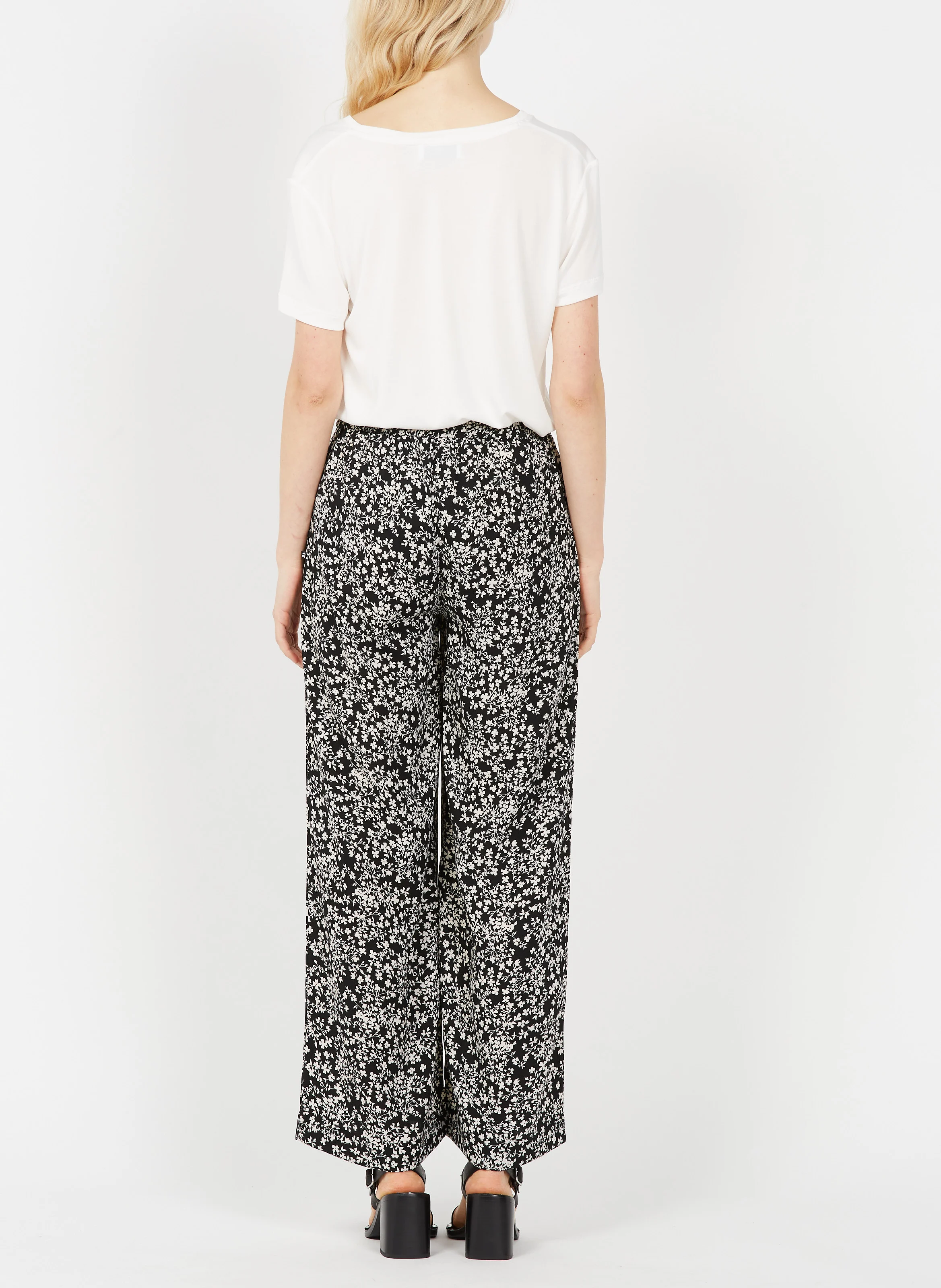 Tee-shirt col V fluide | Blanc