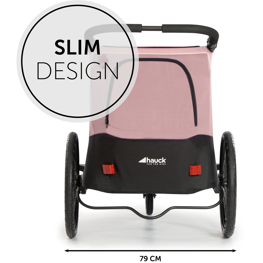 hauck 2in1 Fahrradanhänger und Buggy Dryk Duo Rose