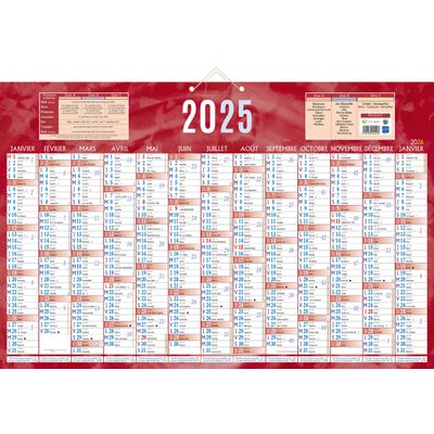 Calendrier bancaire année civile BOUCHUT 