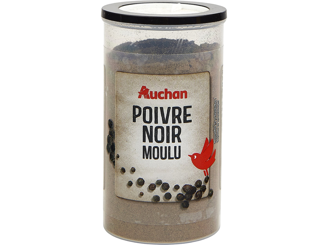 PIMENTA AUCHAN PRETA MOÍDA FRASCO 100G