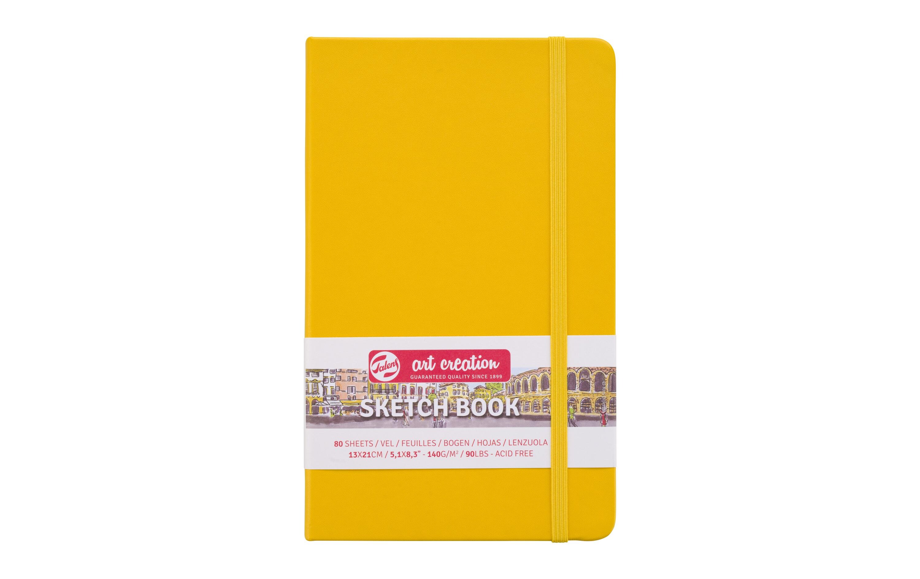 Malbuch 13 x 21 cm Gold GelbSkizzenbuch ideal um Zeichnungsideen festzuhalten