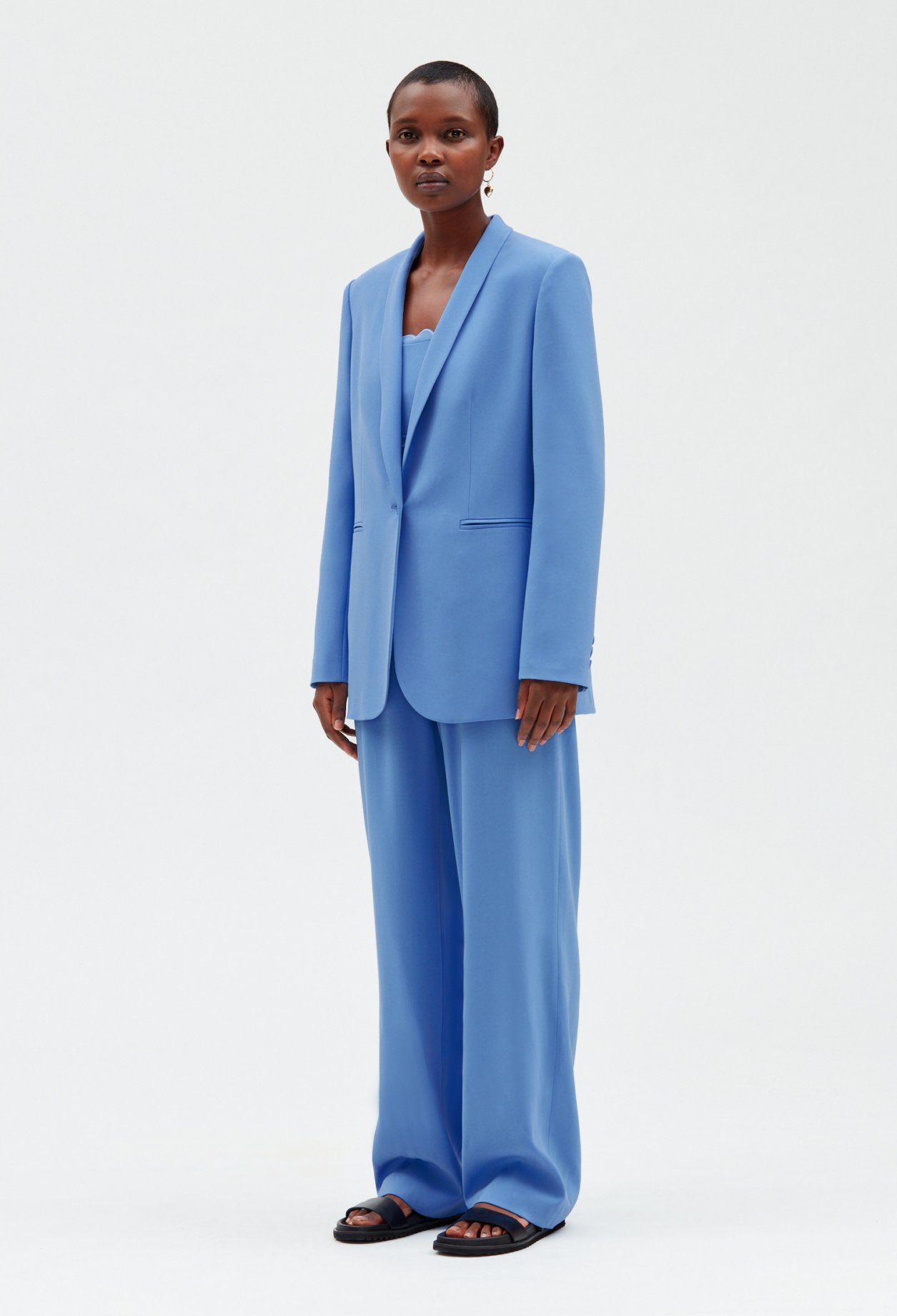 Veste tailleur bleu ciel