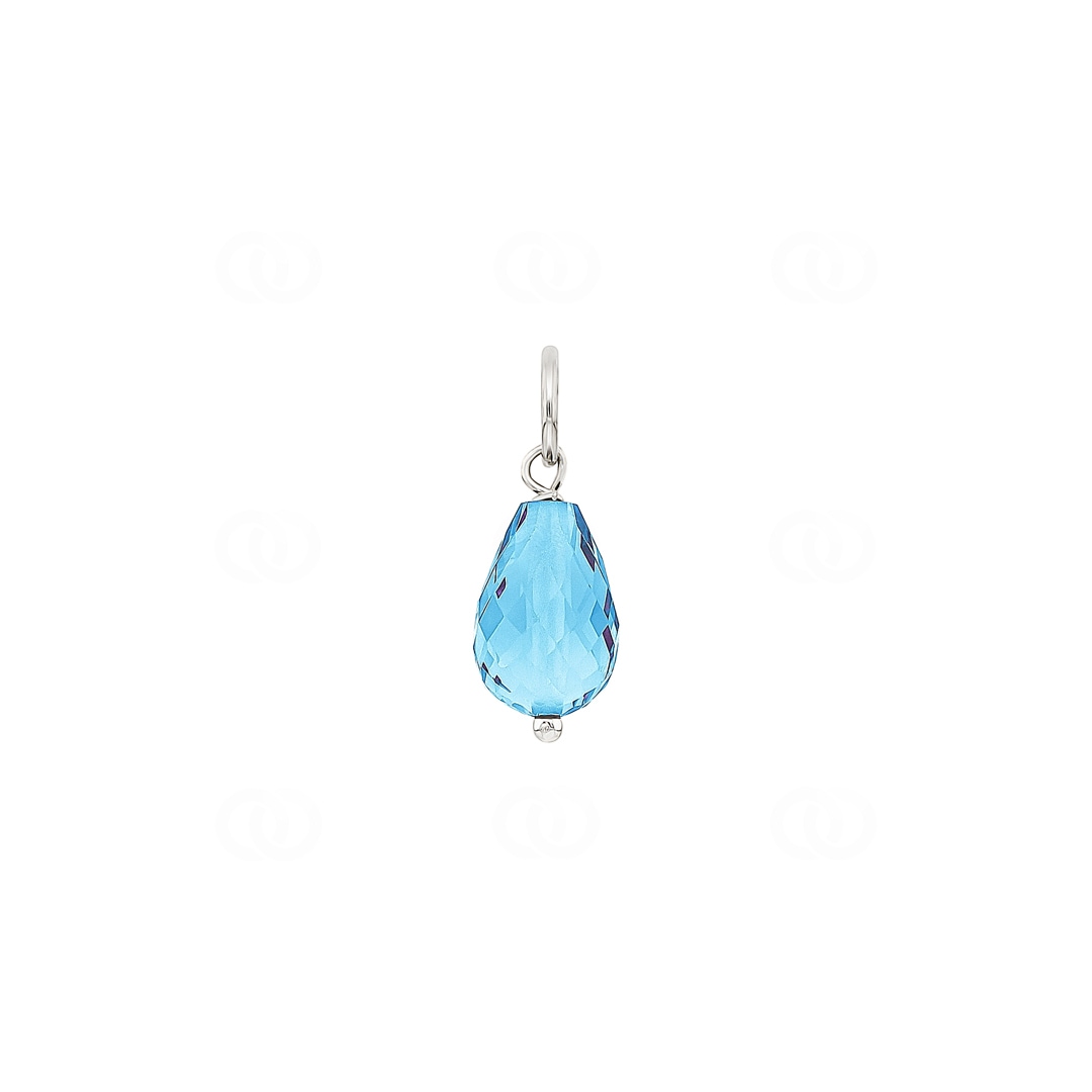 Anhänger 750/18 K Weissgold mit Blautopas