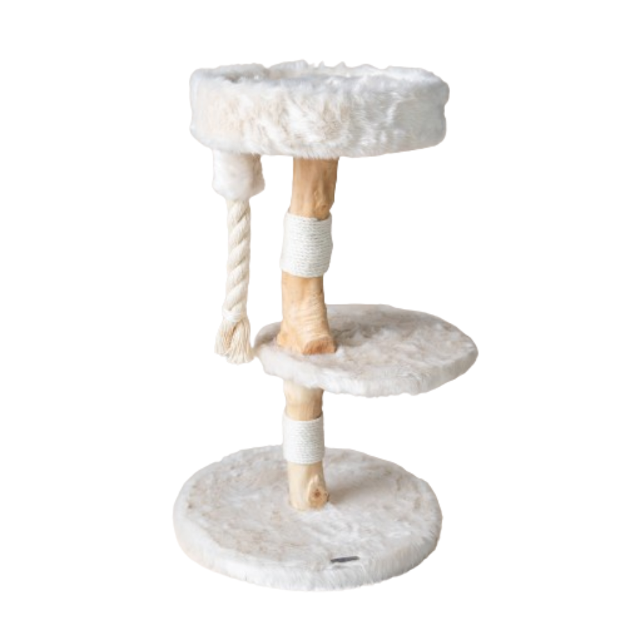 Arranhador peludo para gato bengal (bege)