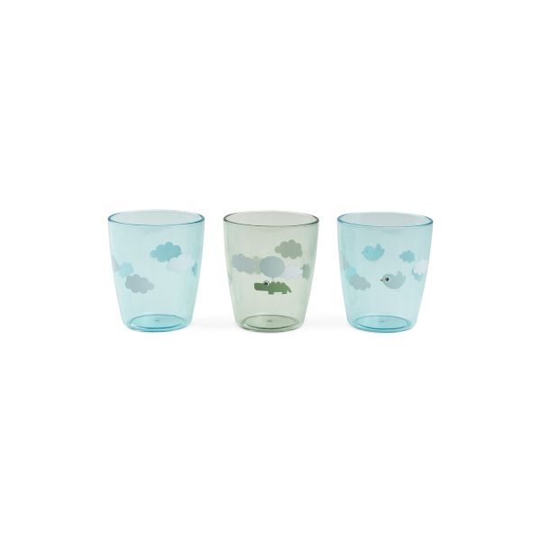 Done by Deer Happy Clouds Kinderglas - 3 Stuks - Green