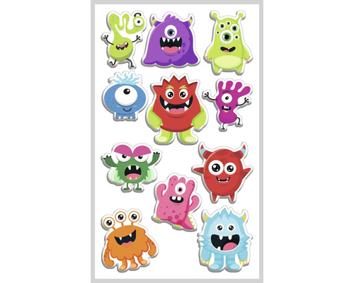 Mini stickerset voor kinderen, monsters, 11 stuks.