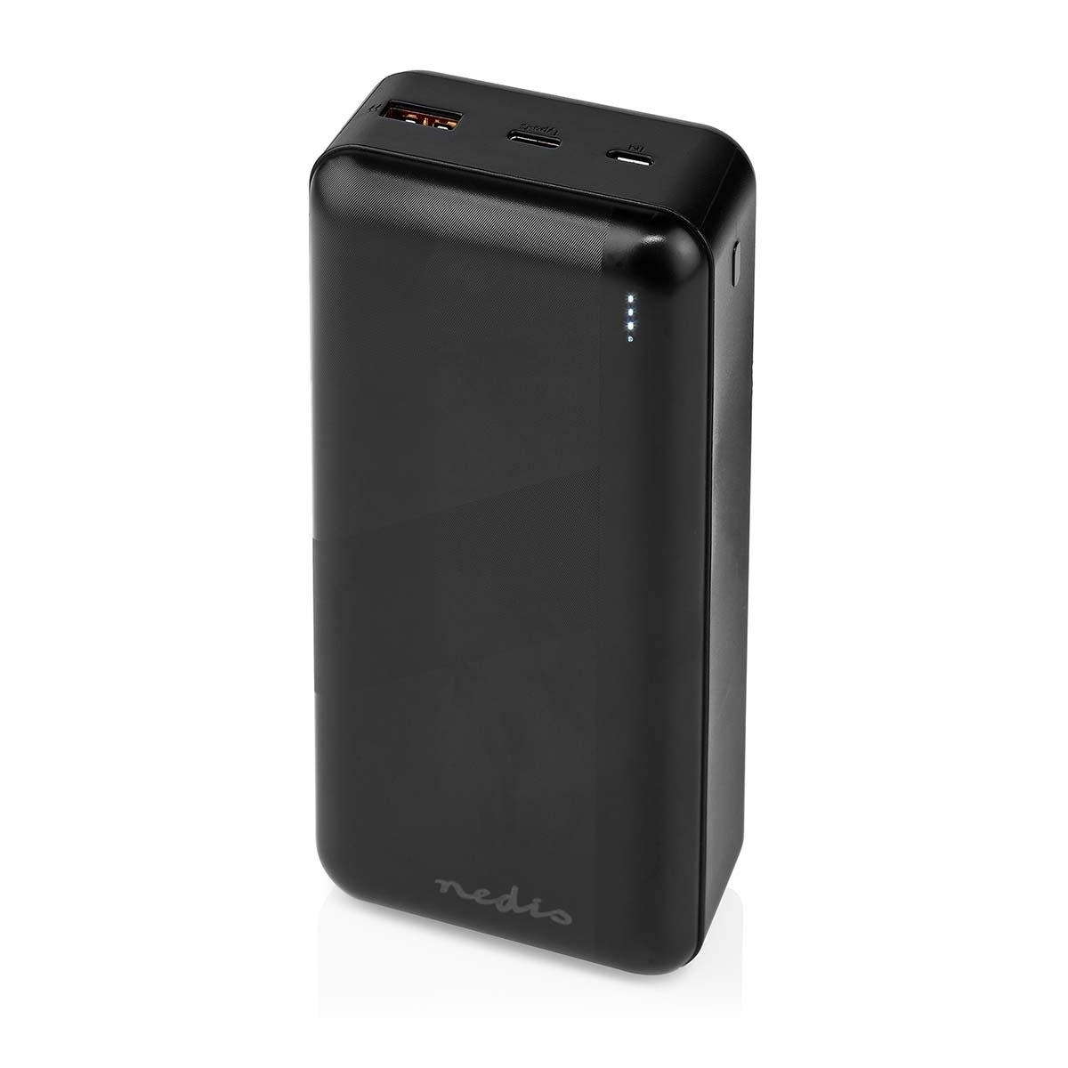 Nedis Power Bank | 32000 mAh | 2.4 / 3.0 / 3.25 A | Antall utganger: 2 | Utgangstilkobling: 1x USB-A / 1x USB-C™ | Inngangstilkobling: 1x Micro USB / 1x USB-C™ | PD3.0 45W / PD3.0 65W | Lithium-Polymer
