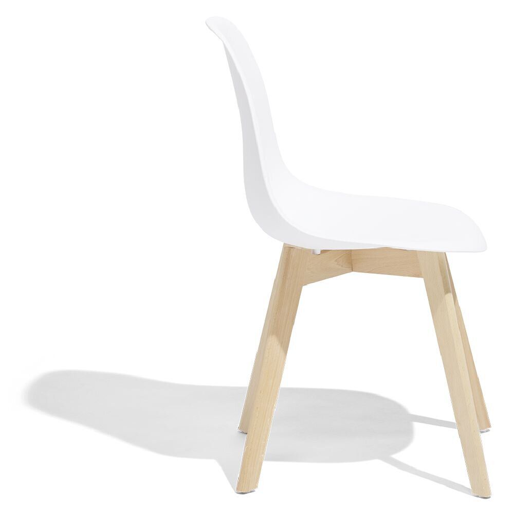 Chaise Chloé naturel et blanc L45,5xP52xH85cm
