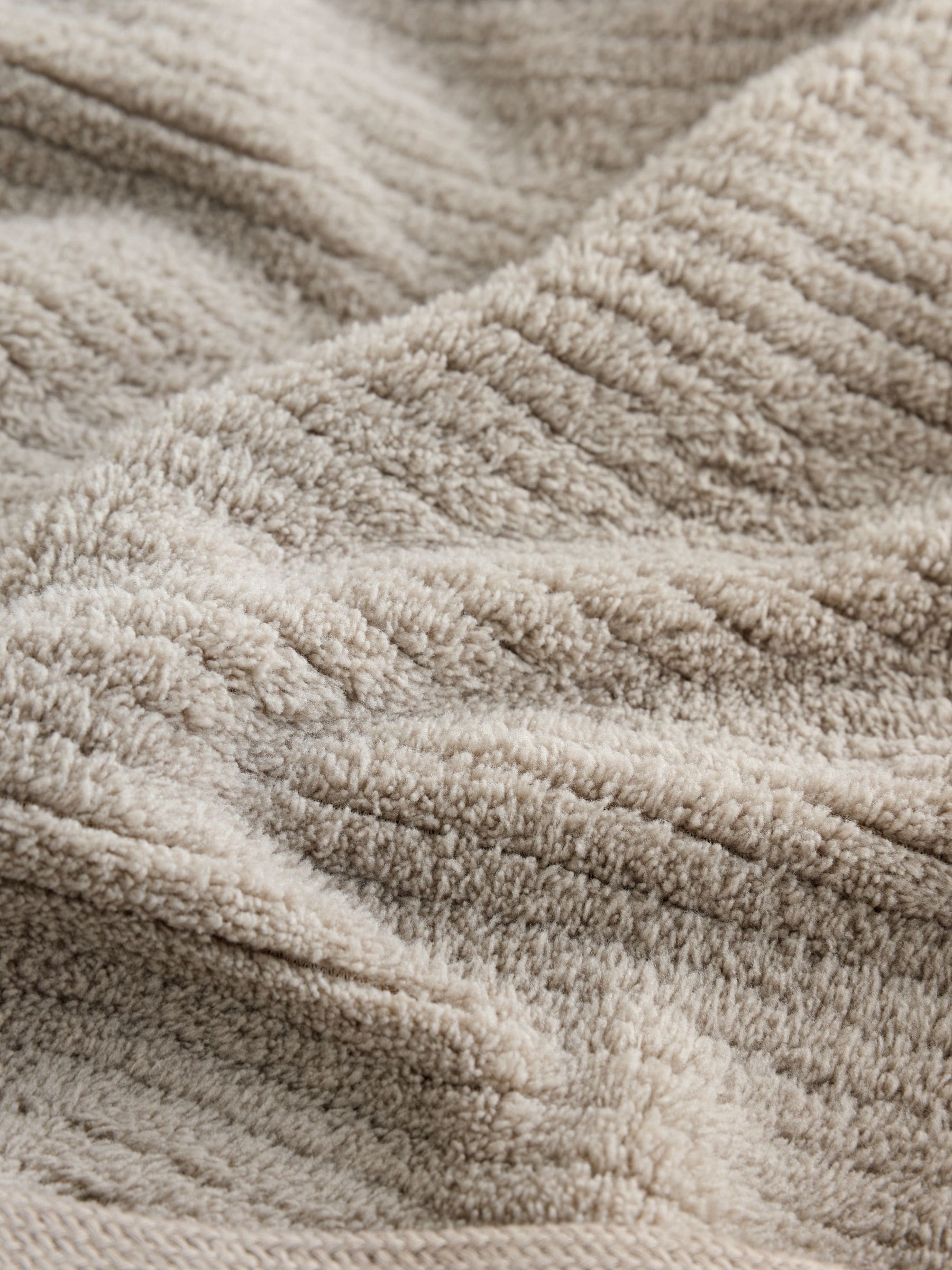 Neutraal kiezelkleurig - Borg Fleece Rib Textured Joggers