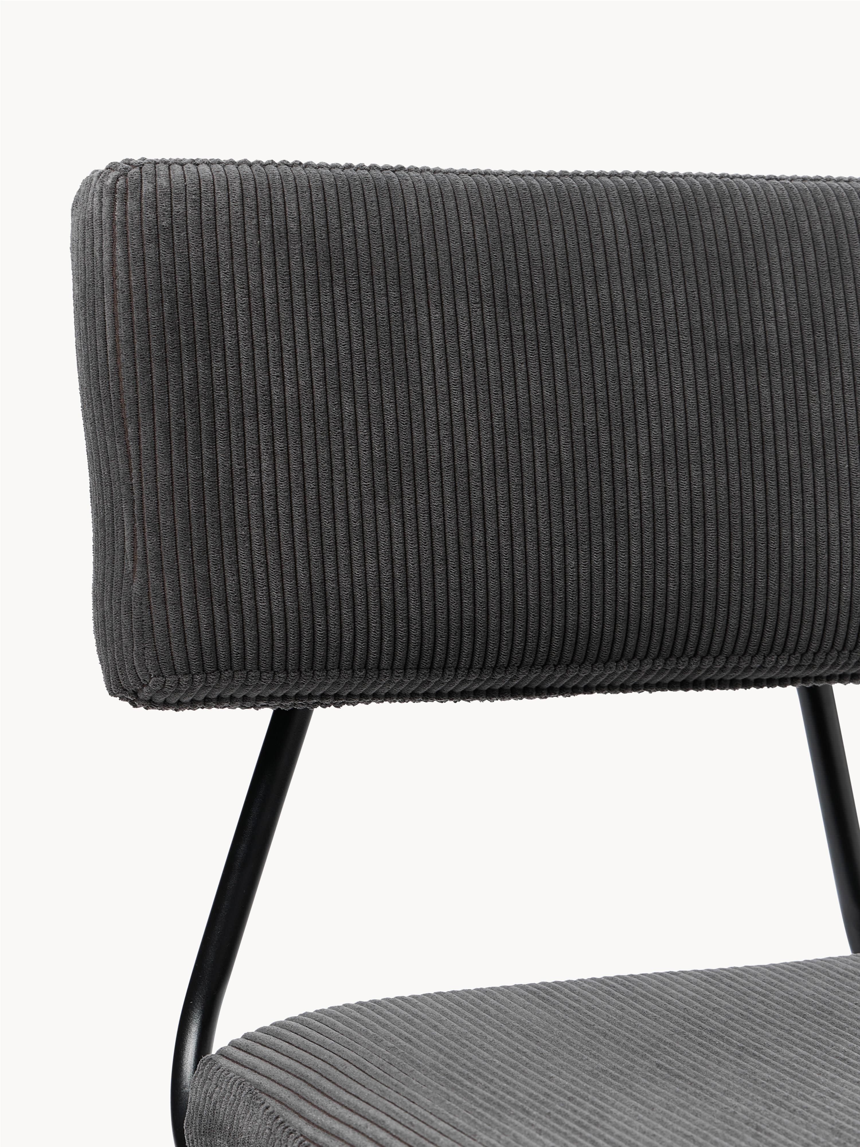 Corduroy gestoffeerde stoelen Mats, 2 stuks