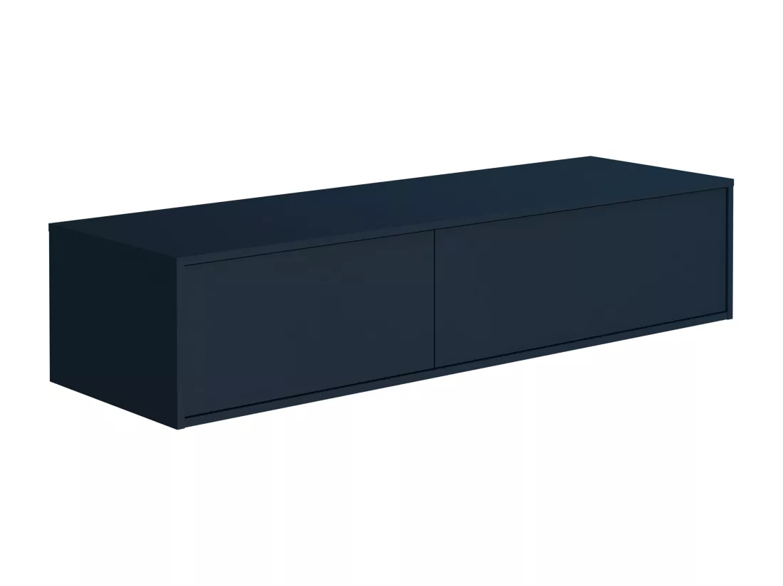 Meuble de salle de bain suspendu bleu nuit avec double vasque - L150 cm - ISAURE II