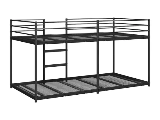 Lit superposé sans matelas noir 80x200 cm acier