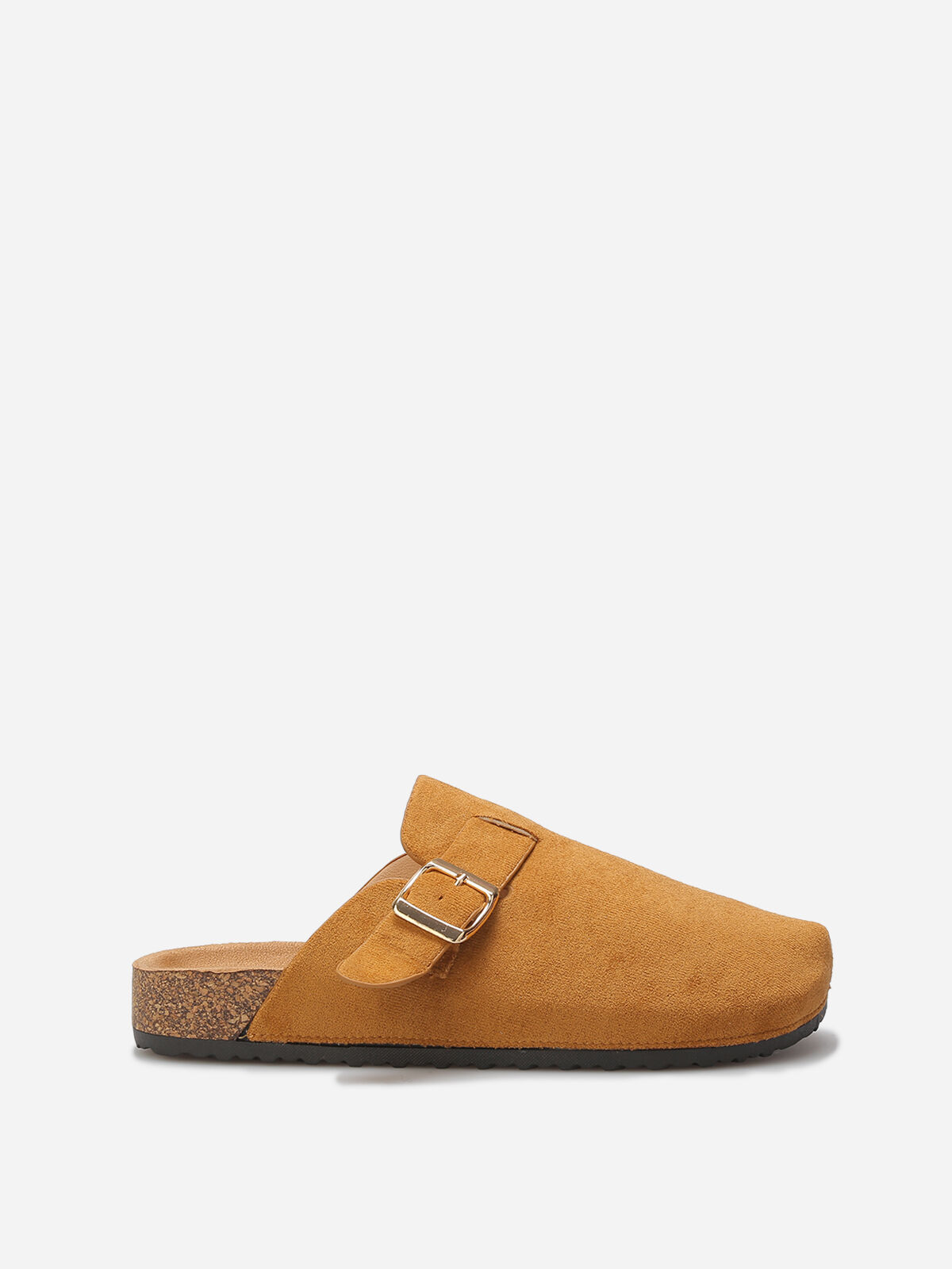 Mules en suédine avec bride- Camel