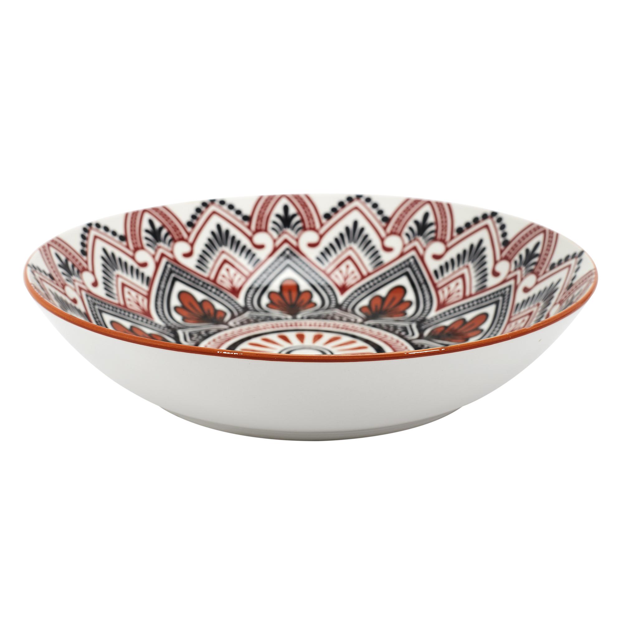 ASSIETTE CREUSE MANDALA ORANGE D.20CM