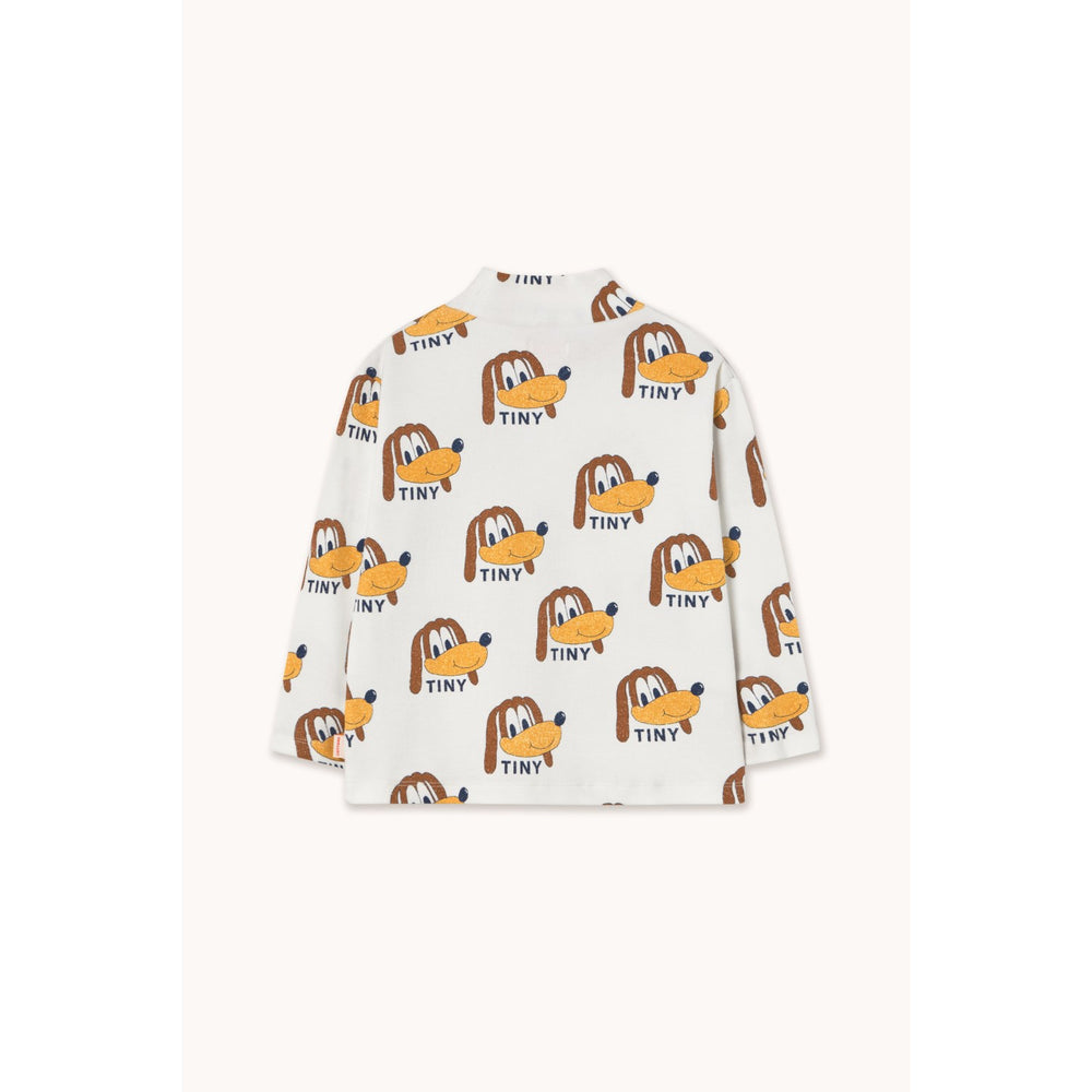 Køb TinyCottons Off-White Dogs Rib Mockneck