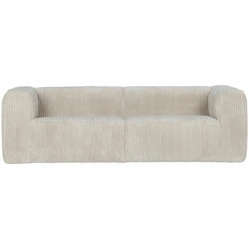 WOOOD Bean 3,5-Zits Bank - Ribstof - Naturel - 73x242x96
