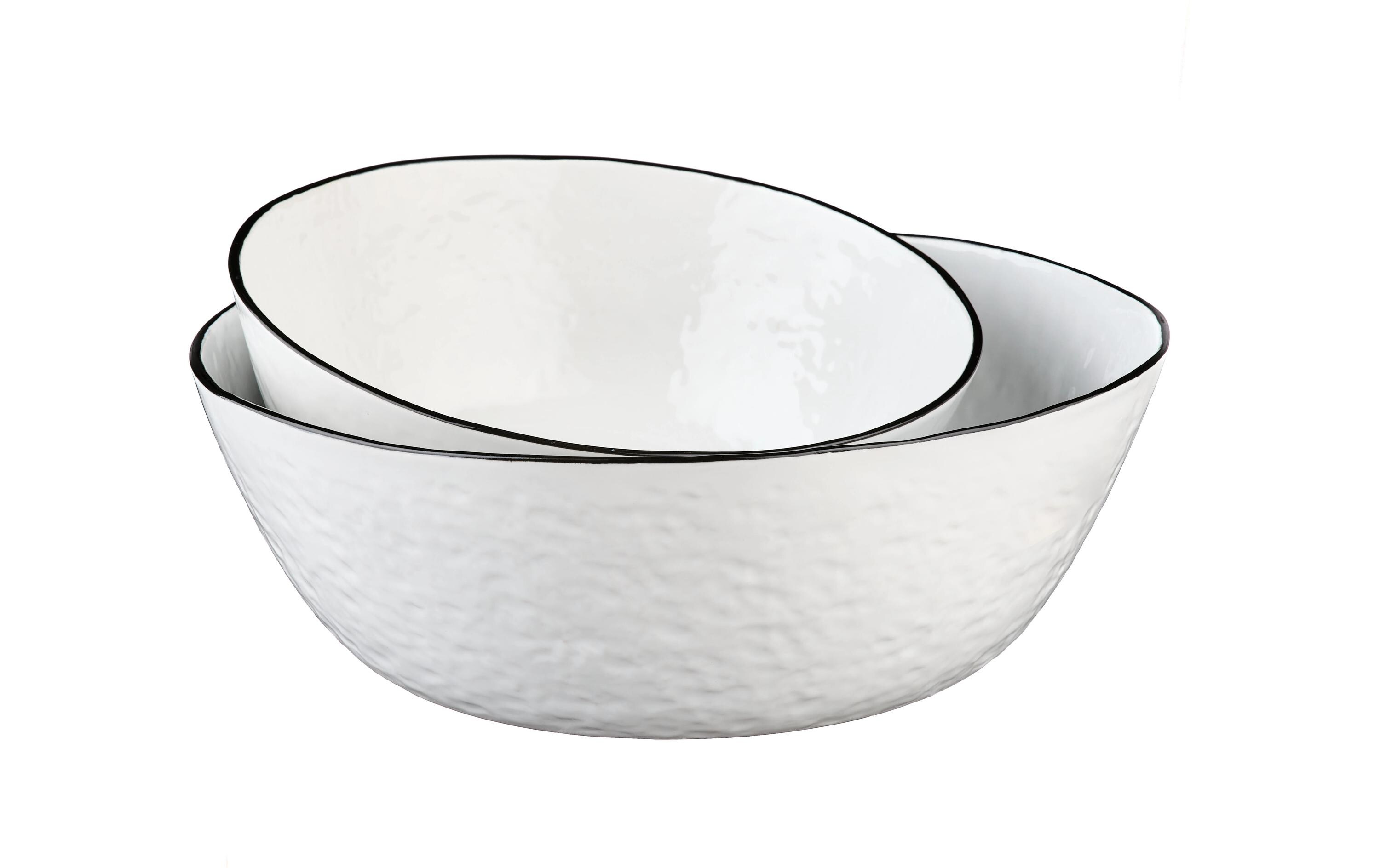 Salatschale Pure Ø 24 cm + Ø 30 cm 1 Stück, Weiss<br>Salatschüssel-Set PURE Steingut-Schalen, Servierschüsseln, grosse Keramikschalen
