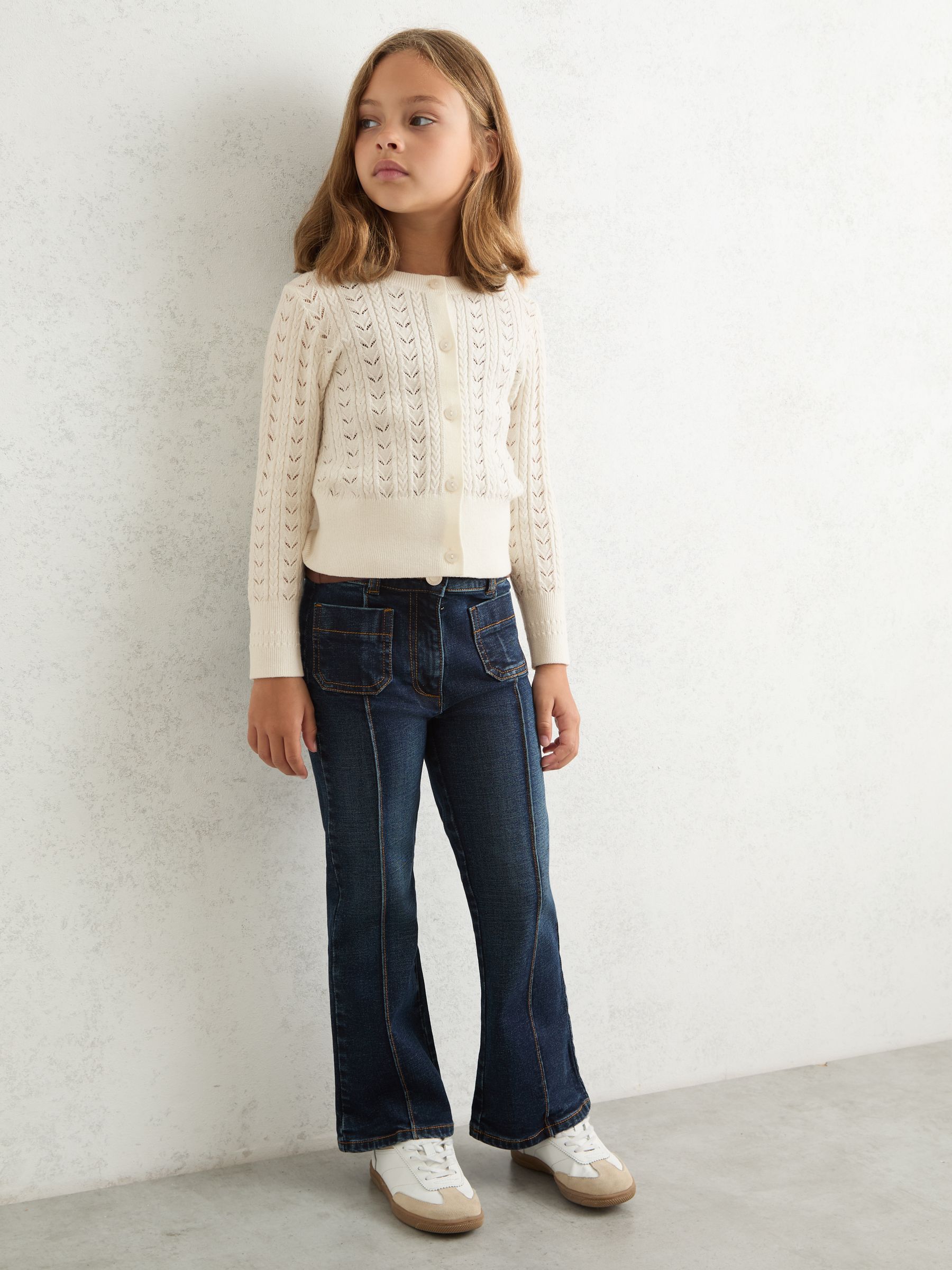 Reiss Flo Wollen-Katoenen Ajourgebreid Vest
