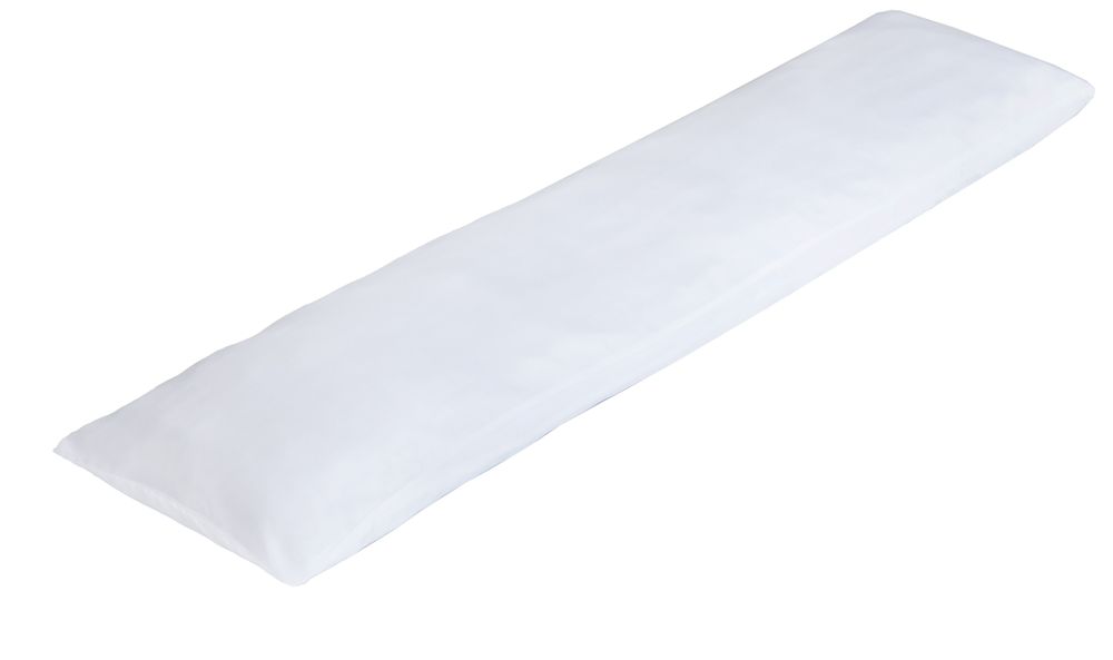 SCHLAFWOHL BASIC® Seitenschläferkissen • Lagerungskissen • Schwangerschaftskissen • Stillkissen • 40x145 • weiß • mit abnehmbaren Bezug • waschbar