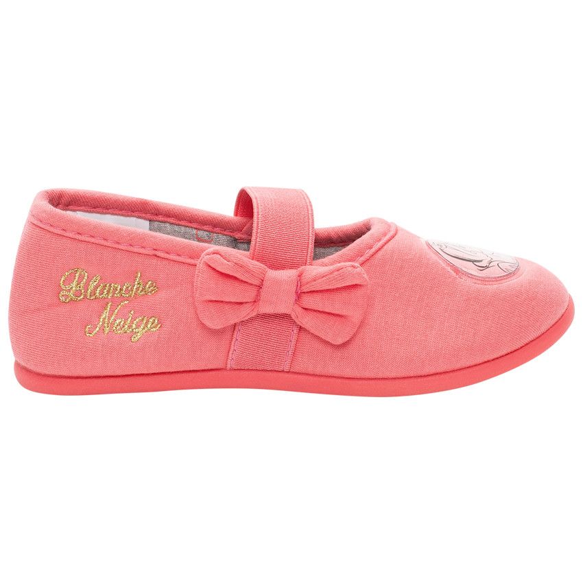 Chaussons forme babies badge Blanche Neige Disney - Rose