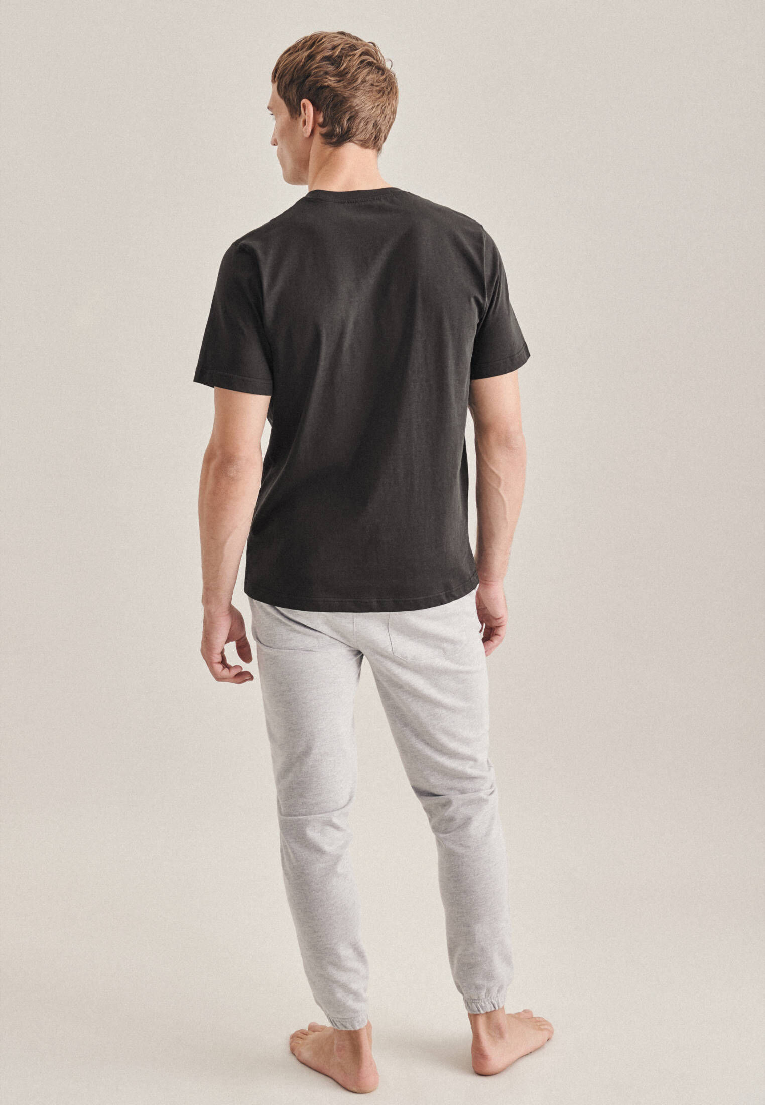Seidensticker| Herren Pyjama Oberteil Schwarze Rose