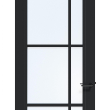 Arne & Bodil binnendeur ABD504 blank glas - diep zwart afgelakt