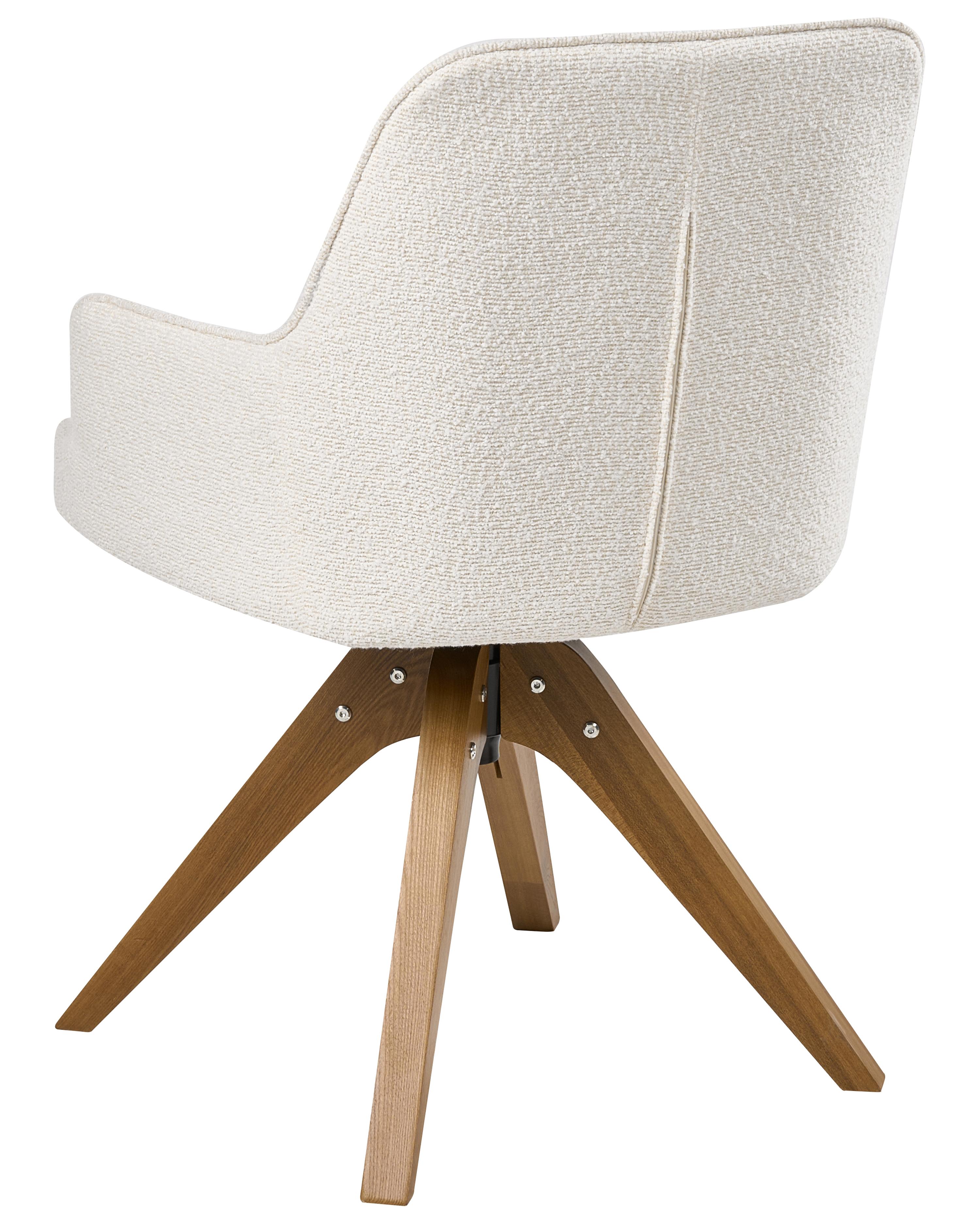 Set van 2 eetkamerstoelen draaibaar SYLVANIA Bouclé Gebroken wit