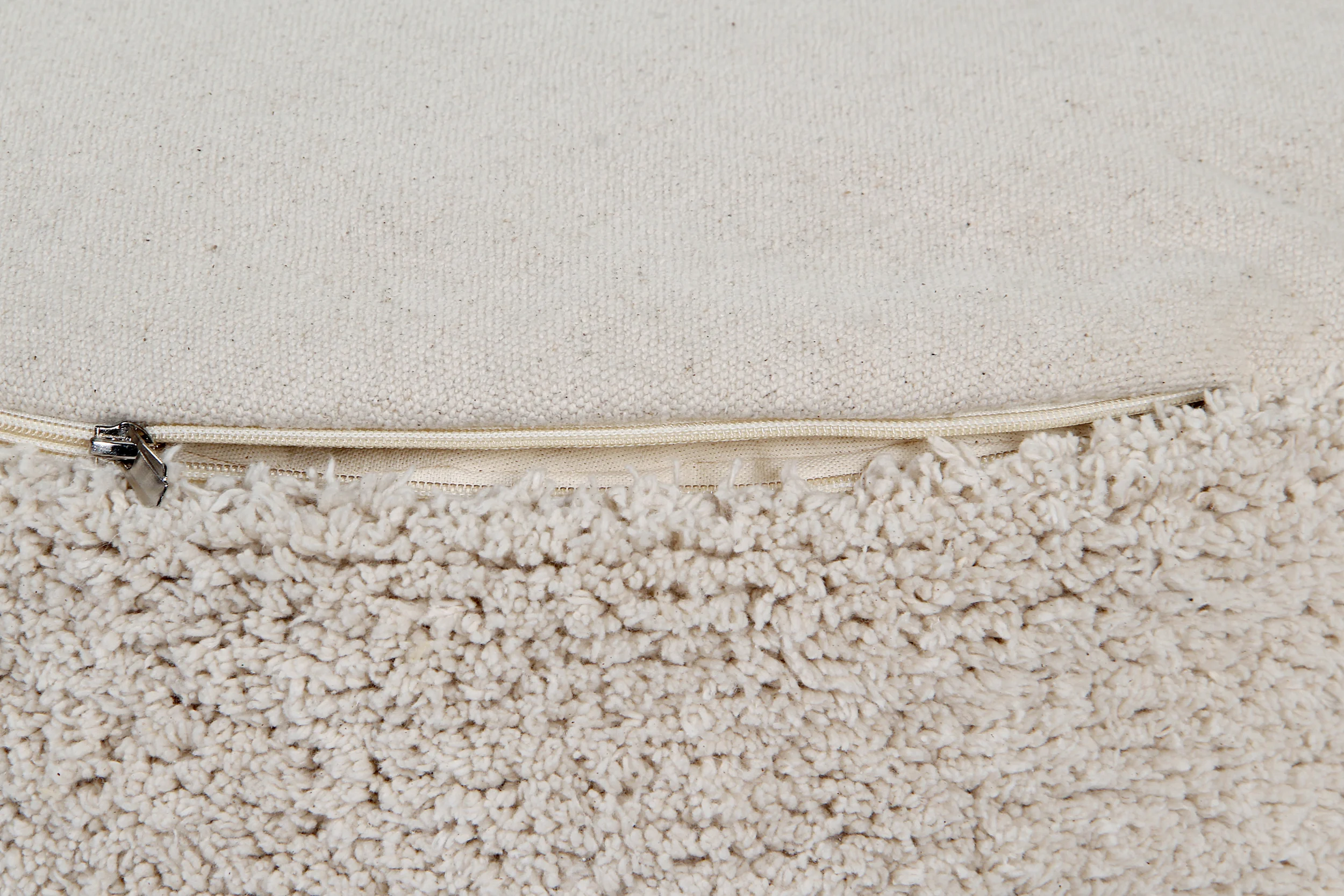 CHILL - Pouf rond couvert en coton | Beige