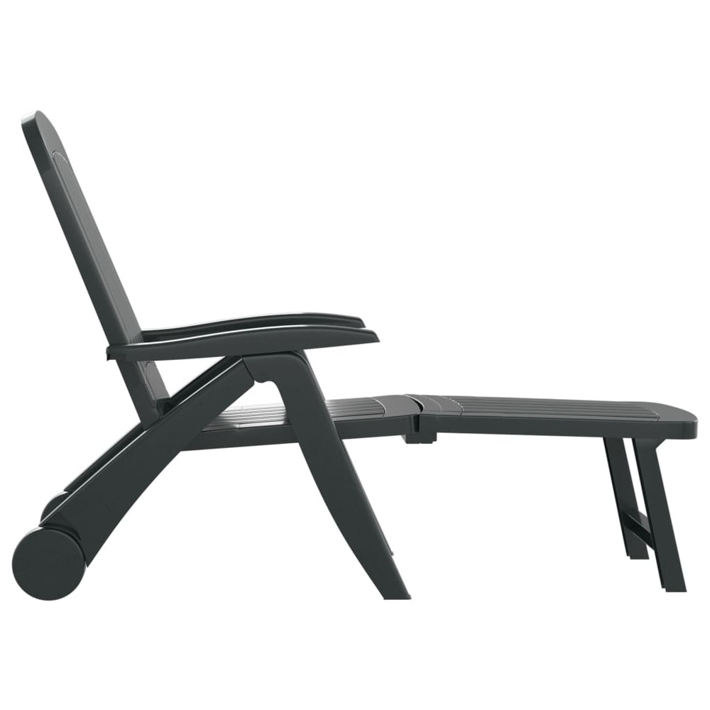 Transat chaise longue bain de soleil lit de jardin terrasse meuble d'extérieur pliable polypropylène vert