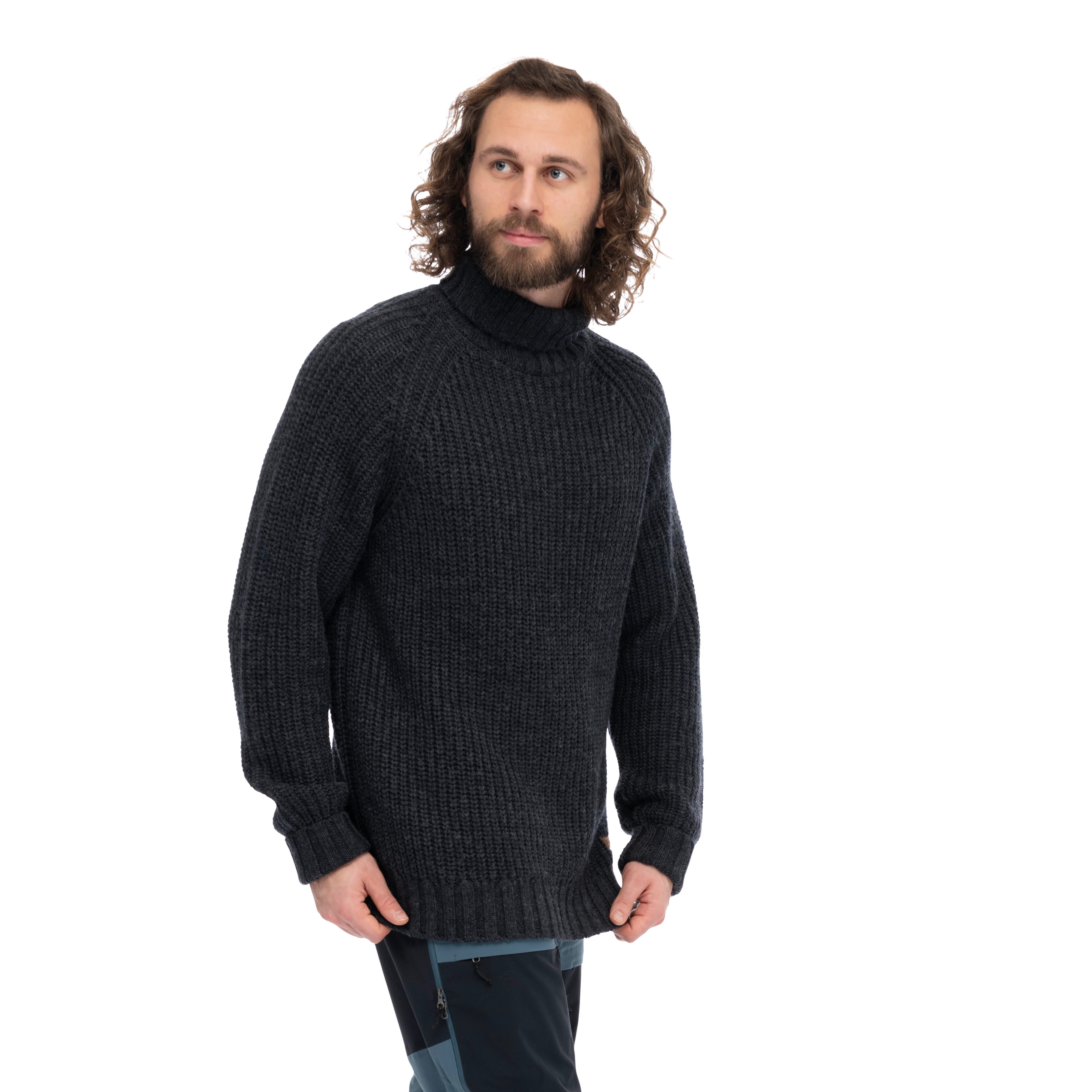 Nordmarka Merino High Neck Jumper Men Dark Shadow Grey