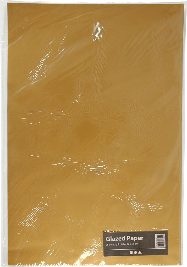 Glanspapir - 32X48 CM - 80 G - Guld - 25 Ark