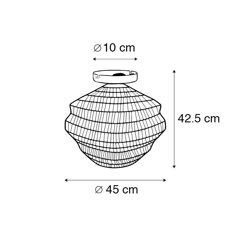 Oosterse plafondlamp zwart 45 cm - Vadi