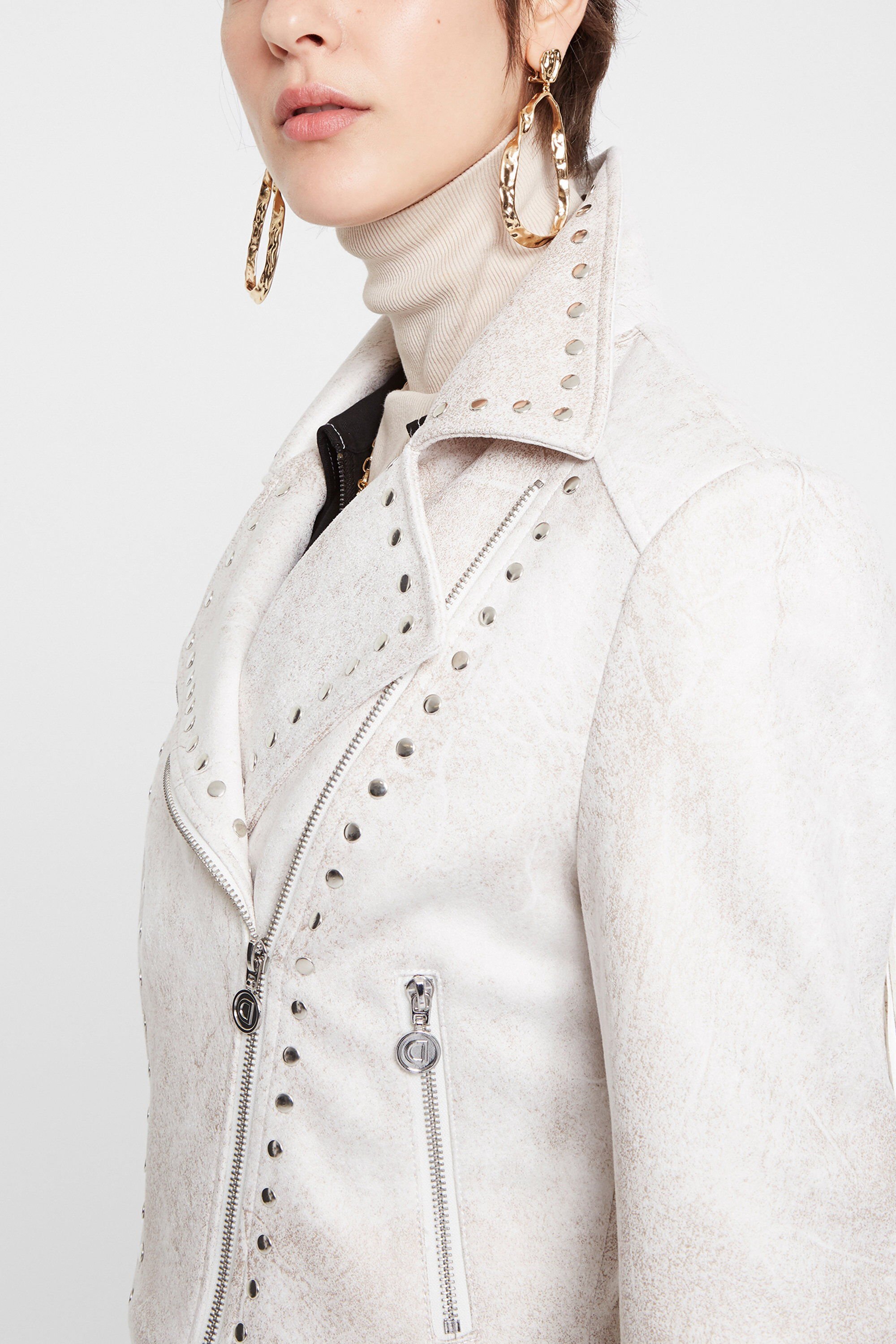 Veste motarde à franges et clous