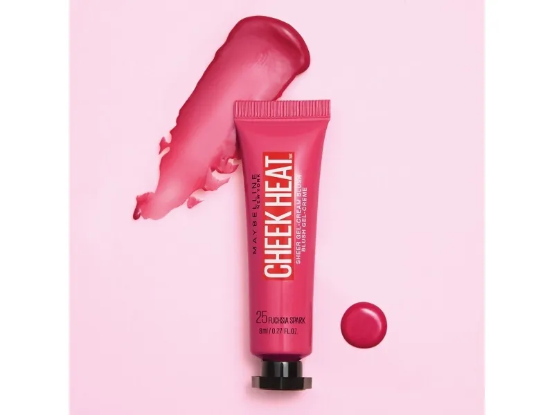 Maybelline Cheek Heat, Fuchsia Spark, 1 farver, Creme, Pind, Naturlig, Kvinder