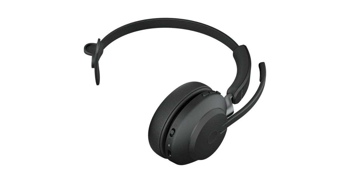JabraEvolve2 65 on-ear headset  (Zwart, UC, USB-A, Oplader)