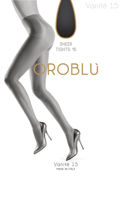 Oroblu Panty Vanite 15 Denier Lycra Satin 40-42 Nearly Black 1pr