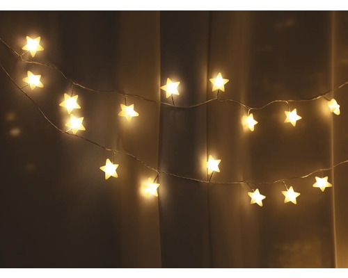 Kerstverlichting in de vorm van een ster, Lafiora, 8,95 m + 5 m aansluitdraad, 180 LED's, warm wit licht