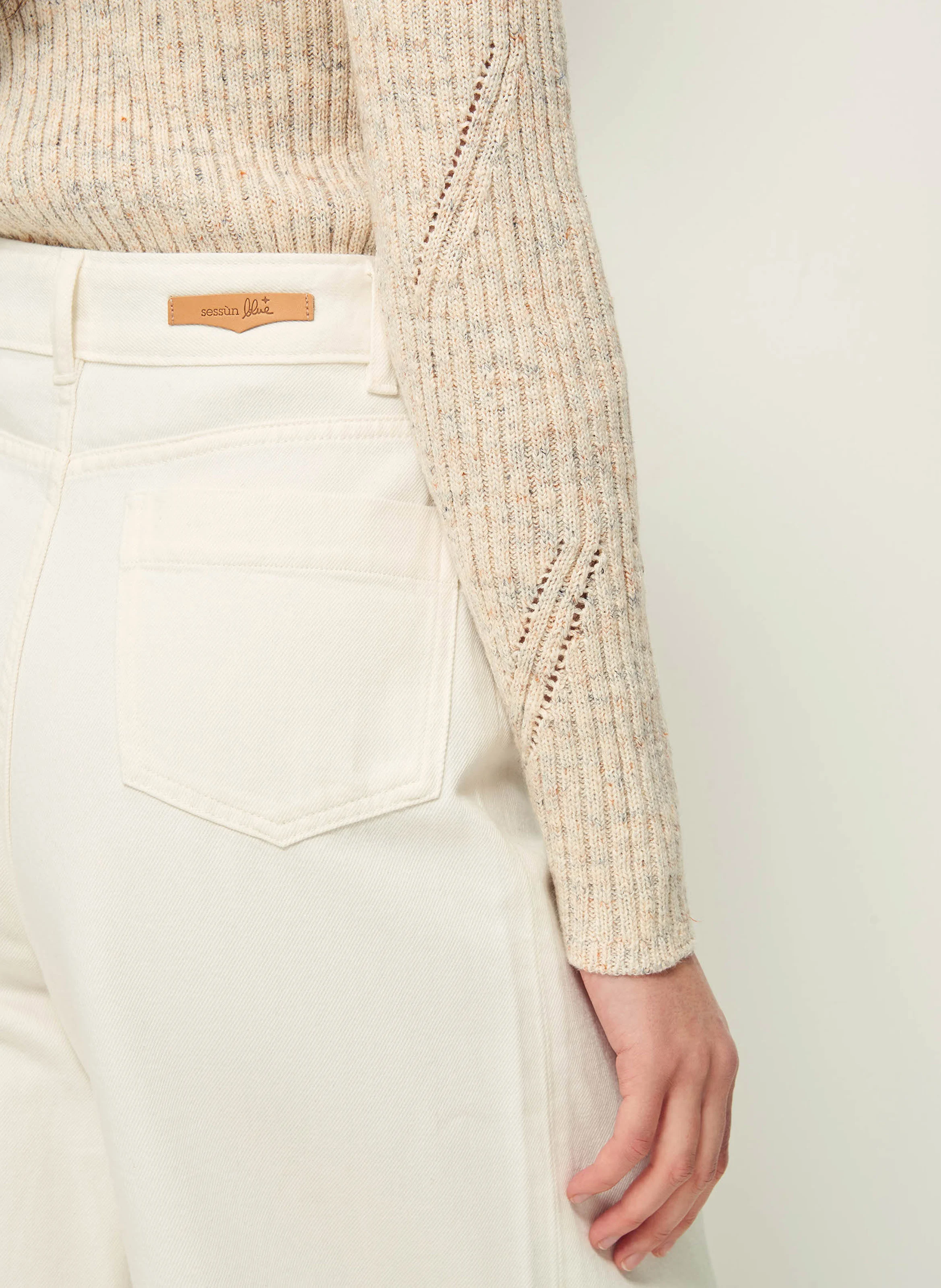 WASDALE - Pull col rond en coton mélangé | Beige
