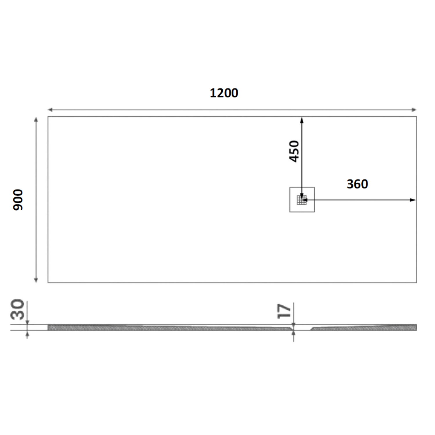 Gelco Mitia rechthoekige douchebak stone-look 120x90cm grijs