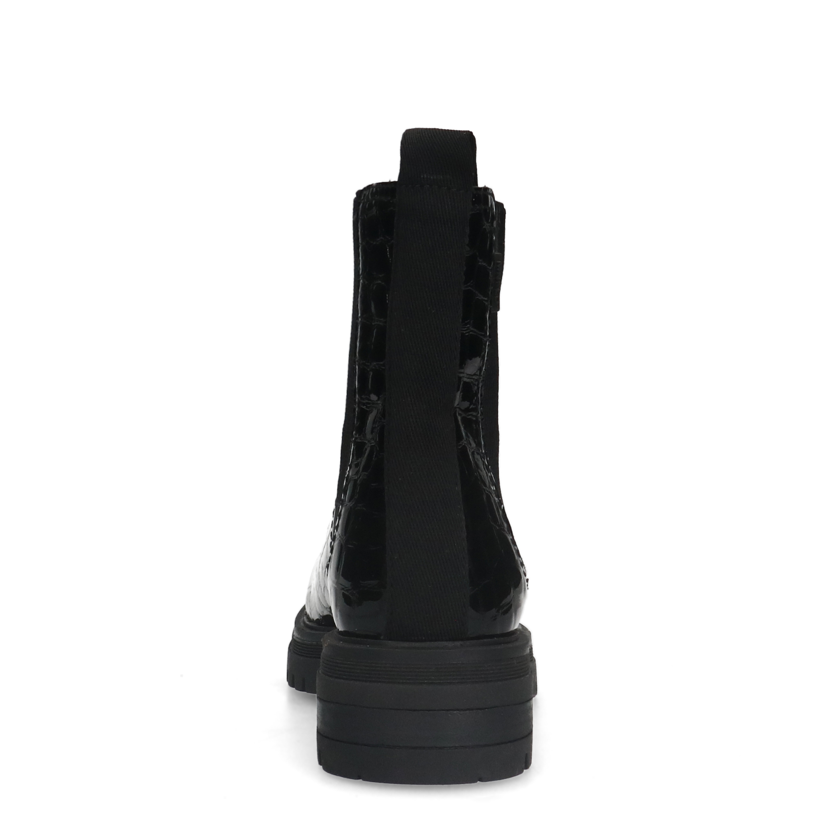 Zwarte leren croco chelsea boots