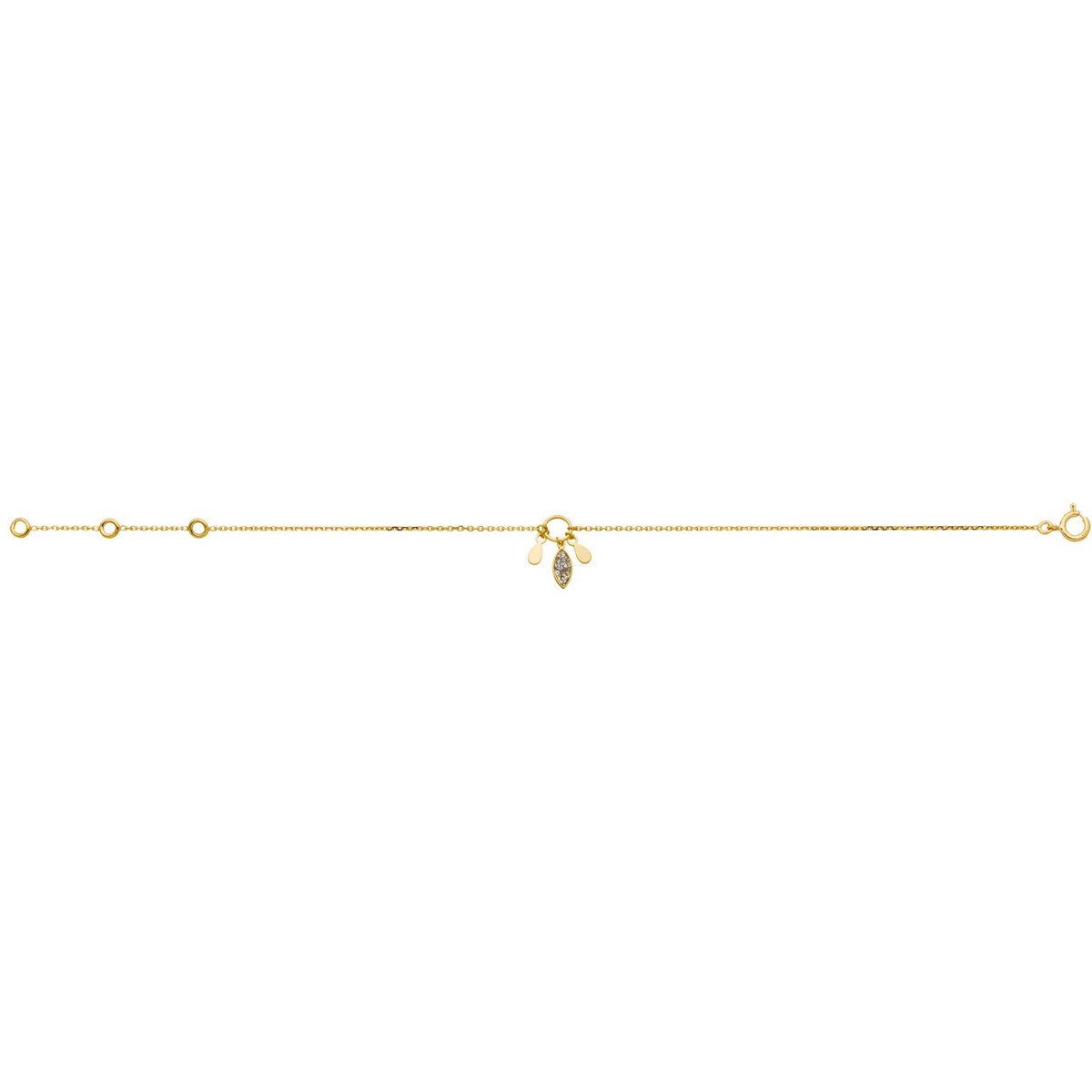 Bracelet chaine forçat or charming laque pailletée