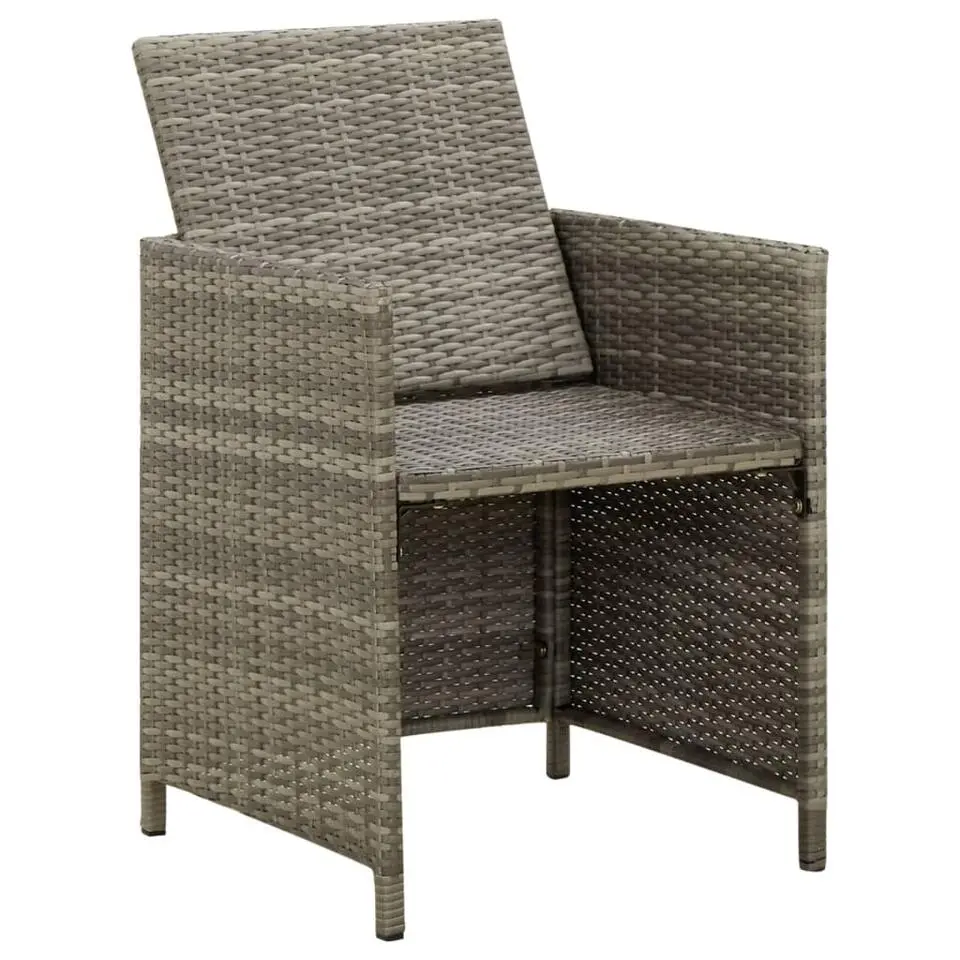 vidaXL - Buitenstoel - Grijs - Poly rattan - 4 stuks