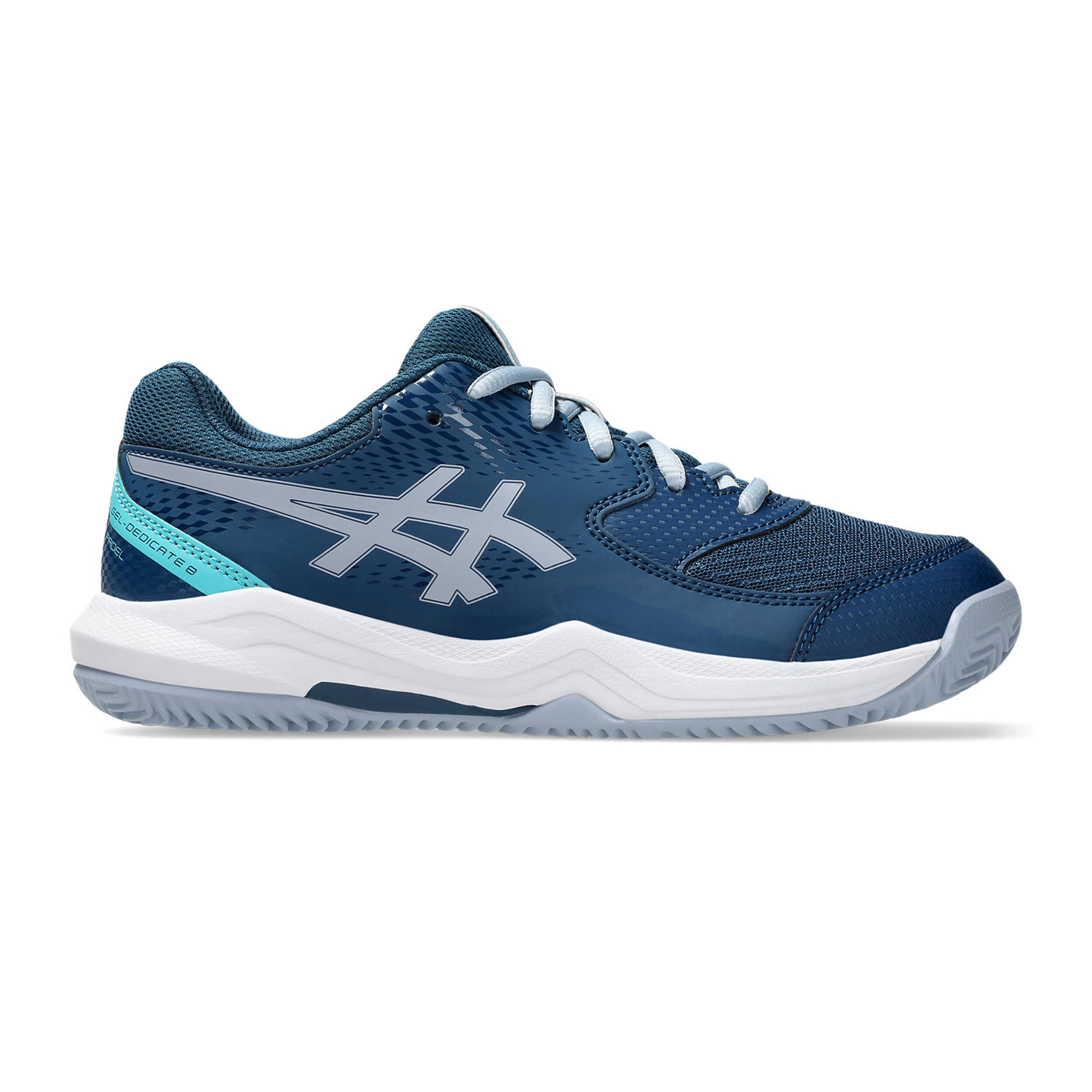 ASICS Gel-Dedicate Chaussures Padel Enfants - Bleu Petrol, Bleu Gris