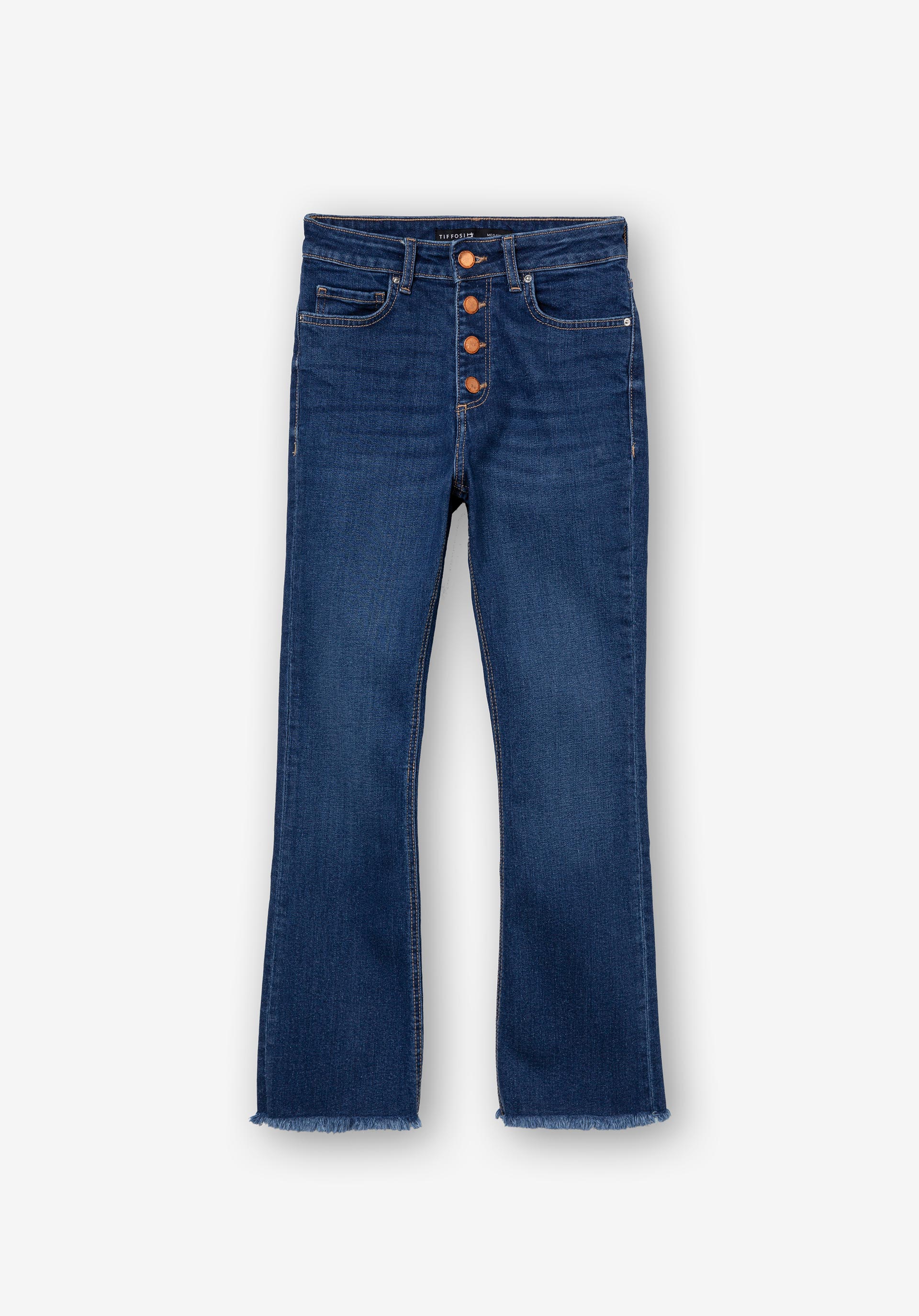 Jeans Megan Cropped Flare Cintura Alta