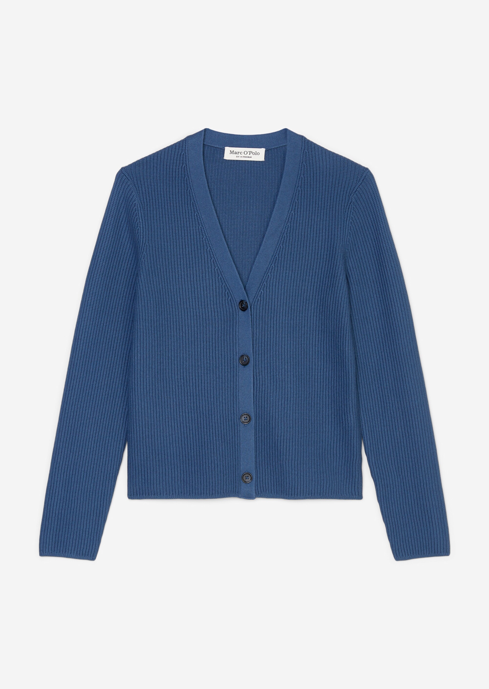 Rippstrick-Cardigan slimmit feiner Rippenstruktur
