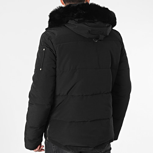 Doudoune Capuche Fourrure Noir