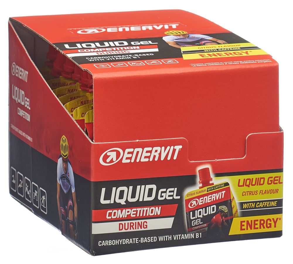 ENERVIT Competition Liquid<br>18 × 60 ml, Beutel, Gel, Koffein Citrus