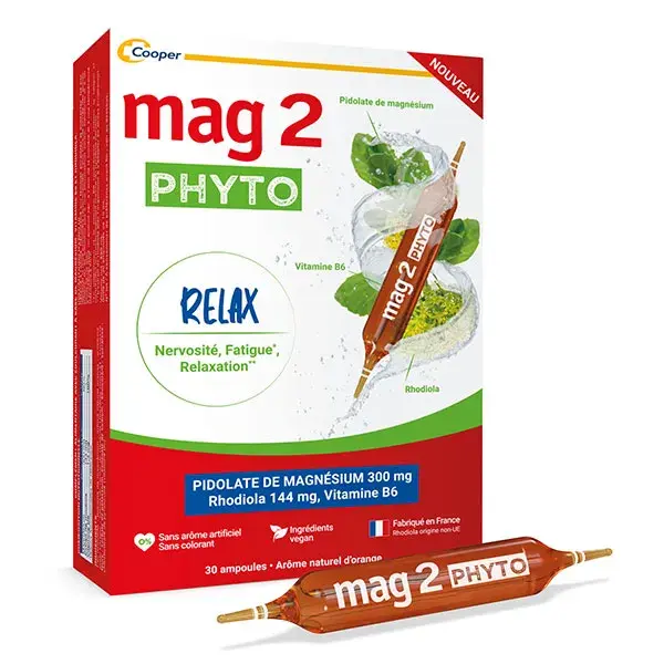 Mag2 Phyto Relax Complément Alimentaire Magnésium B6 Stress Relaxant 30 Ampoules