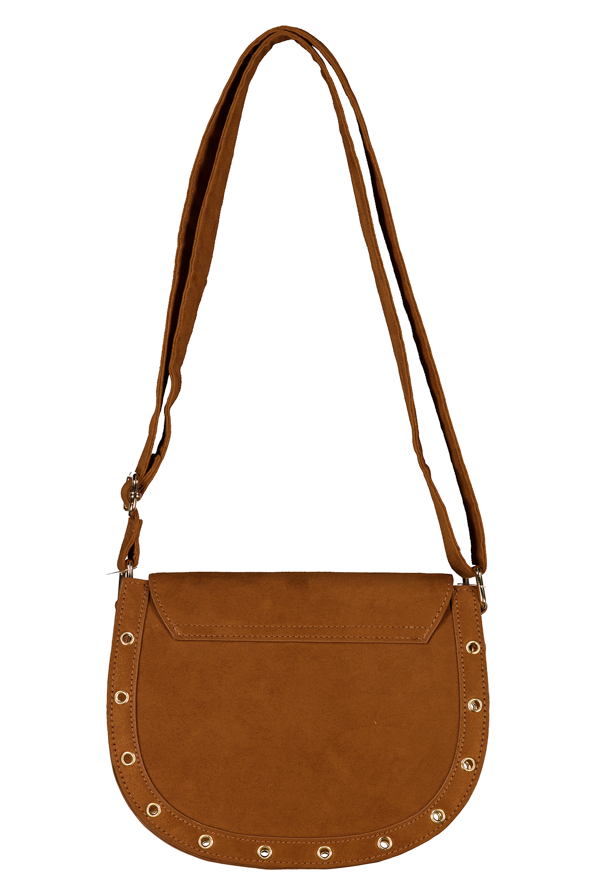 Schoudertas met suèdelook Cognac