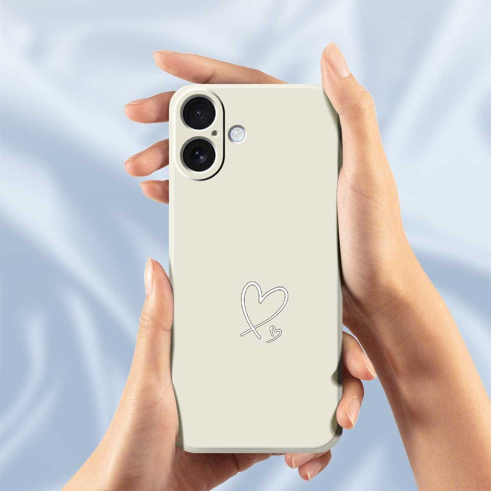 iPhone 17 Gummi Case Hülle mit Kameraschutz - Lila (Herz)